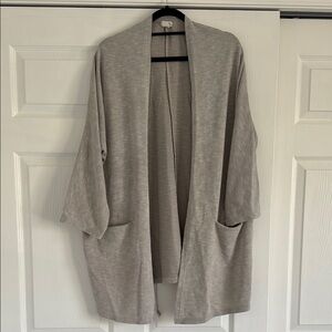 Women's Gray Open-Front Sweater